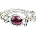7347: Silver Setting red garnet bracelets