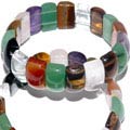 7482: Beaded multi-color multi-stone chunky bracelets