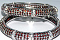 7509: Silver Setting red garnet bracelets