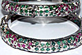 Design 7510: Green, Pink emerald bracelets