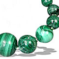 7733: Beaded green malachite  adjustable bracelets