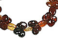 7765: Beaded brown,yellow smoky quartz bracelets