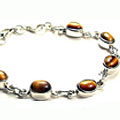 793: Silver Setting brown tiger eye  adjustable bracelets