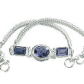 Design 796: blue iolite art-deco bracelets