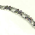 Design 8095: multi-color multi-stone flower bracelets