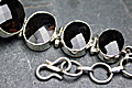 8104: Silver Setting Brown smoky quartz  art-deco bracelets