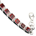 8105: Silver Setting red garnet bracelets