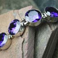 8145: Silver Setting Purple cubic zirconia bracelets
