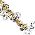 829: Silver Setting yellow citrine bracelets