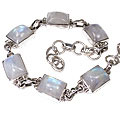 8953: Silver Setting white moonstone bracelets