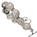 8989: Silver Setting black,white rotile  art-deco bracelets