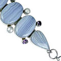 9004: Silver Setting Blue agate  american-southwest bracelets