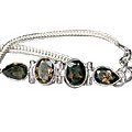 Design 9136: brown smoky quartz art-deco bracelets