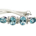 9141: Silver Setting blue blue topaz bracelets