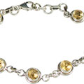 9142: Silver Setting yellow citrine bracelets