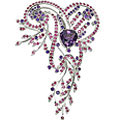 11076: Pink,Purple amethyst brooches
