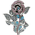 Design 11077: blue,pink,white sapphire pendant brooches