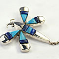 9457: blue,silver turquoise brooches