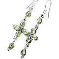 1067: green peridot  drop earrings
