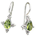 Design 1073: green peridot drop earrings