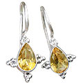 Design 1074: yellow citrine drop earrings