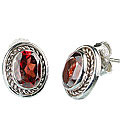 1250: red garnet  solitaires earrings