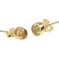 1263: Beaded yellow citrine  post earrings