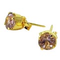 1264: Silver Setting purple amethyst  studs earrings