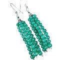 13586: Beaded green aventurine multistrand earrings