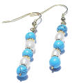 1376: blue,white turquoise  multistone earrings