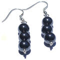 Design 1385: black hematite halloween earrings