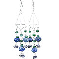 Design 13998: blue,gray lapis lazuli chandelier earrings