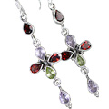 Design 1400: multi-color multi-stone drop earrings