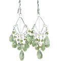 Design 14012: green prehnite chandelier earrings