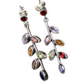 Design 1418: purple,multi-color multi-stone multistone, post earrings