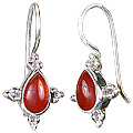 Design 1424: orange carnelian drop earrings