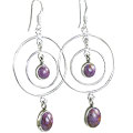 Design 14428: brown,purple,multi-color mohave hoop earrings
