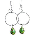 Design 14429: brown,green,multi-color mohave hoop earrings