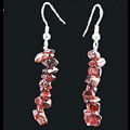 Design 1486: red garnet chipped earrings