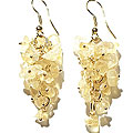 Design 14901: yellow citrine chipped earrings