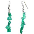 Design 1535: green onyx chipped earrings