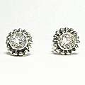 3094: white white topaz  post earrings