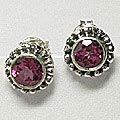 5550: pink pink topaz  flower earrings
