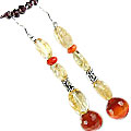 Design 5968: yellow carnelian chunky earrings