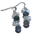 5991: green moss agate  drop earrings