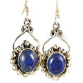 6008: blue, silver lapis lazuli earrings