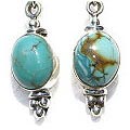 6009: Silver Setting blue turquoise  american-southwest earrings