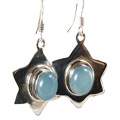 Design 6017: blue chalcedony star earrings