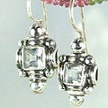 Design 6029: white cubic zirconia ethnic earrings
