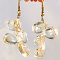6045: Beaded yellow citrine drop earrings